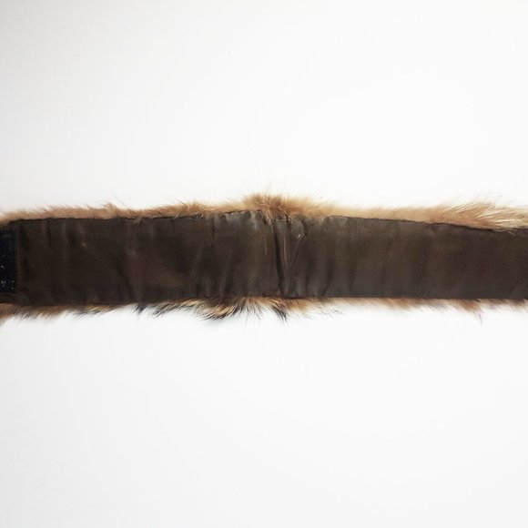 Brown Raccoon Short Fur Scarf, Vintage Raccoon Fur Headband, Raccoon Fur Earmuff - Picture 4 of 10